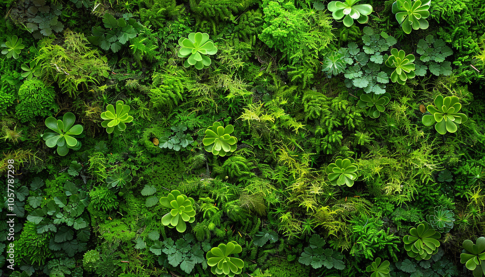 Close-up of Moss on a Tree with Earthy Brown Blank Space