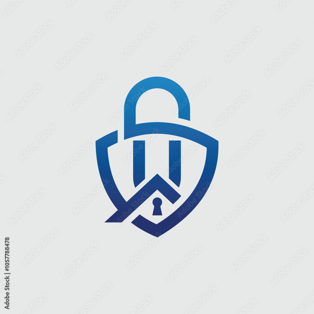 Modern Cyber Security Logo And Letter U Modern Cyber Security Logo And Letter U
