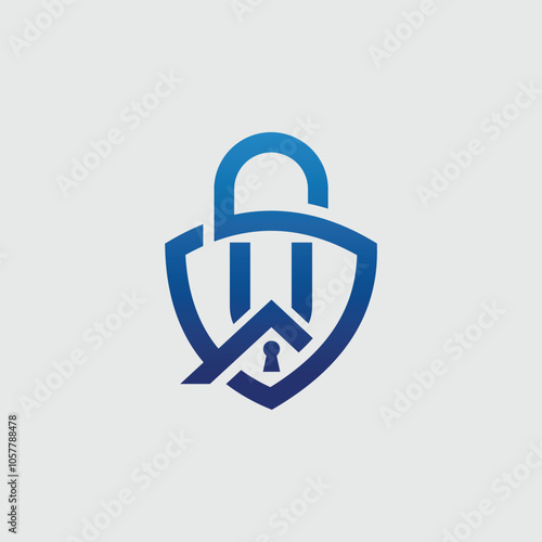 Modern Cyber Security Logo And Letter U