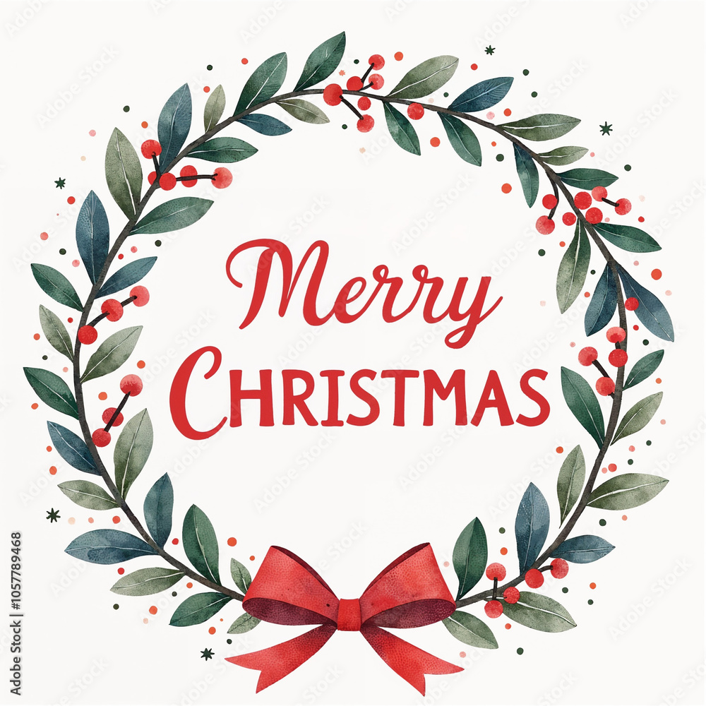 Christmas wreath with Merry Christmas Christmas wreath with Merry Christmas