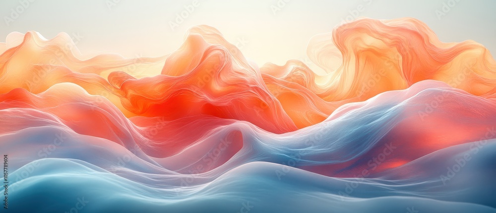 Pastel Coral and Light Blue Fluid Design, smooth flowing lines create a serene and calming visual experience, perfect for modern aesthetics Pastel Coral and Light Blue Fluid Design, smooth flowing lines create a serene and calming visual experience, perfect for modern aesthetics