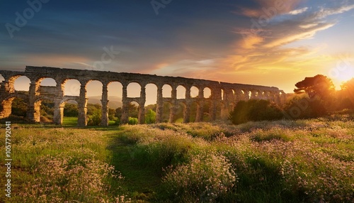 Ruina de un antiguo acueducto romano