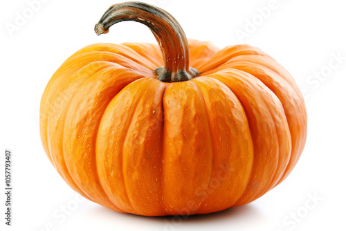 Vibrant Orange Pumpkin on a Crisp White Surface