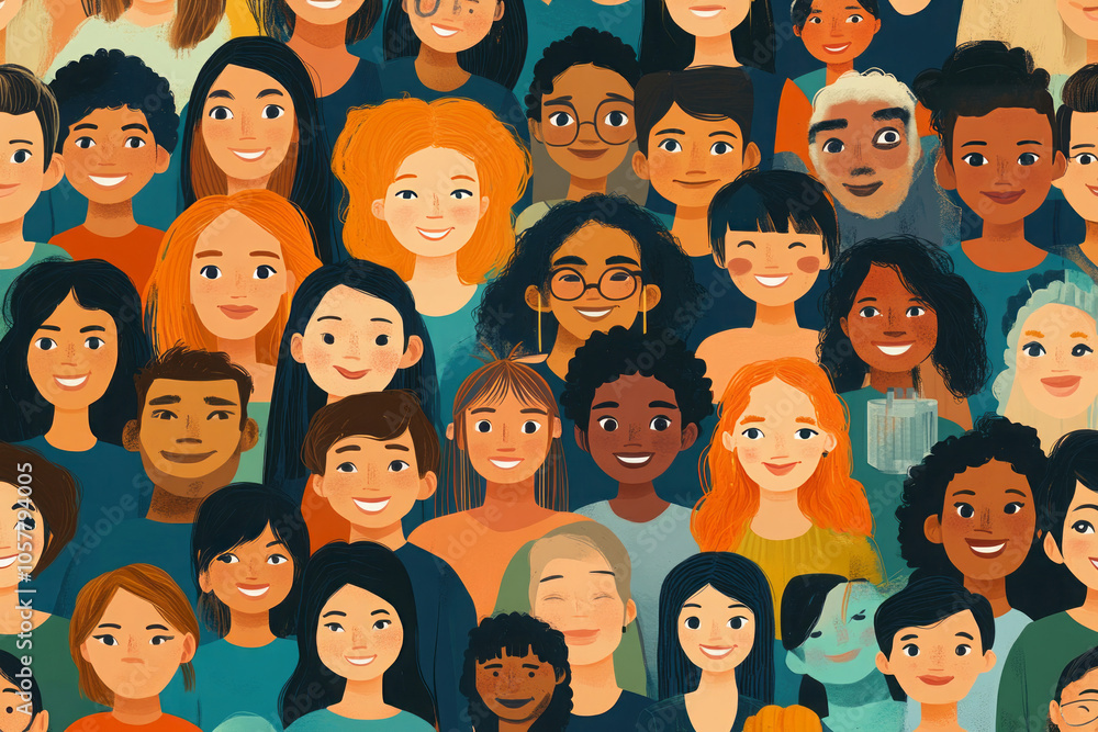 celebrating diversity a multicultural illustration of smiling faces celebrating diversity a multicultural illustration of smiling faces