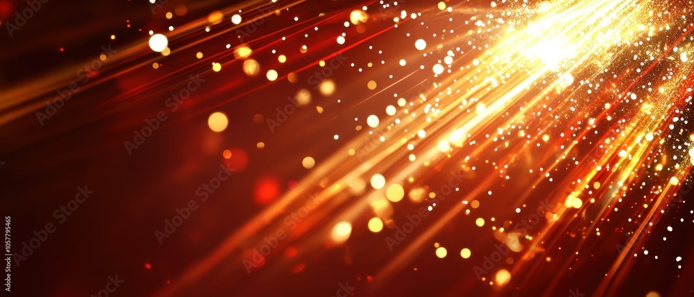 Dazzling Golden Light Burst with Shimmering Particles Dazzling Golden Light Burst with Shimmering Particles