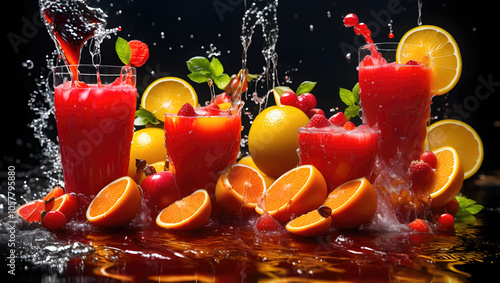 Fruit juice with splashes.