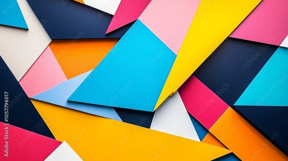 Geometric background with overlapping triangles and bright colors gives it a striking and contemporary look. Geometric background with overlapping triangles and bright colors gives it a striking and contemporary look.