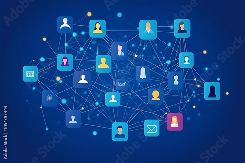 Wallpaper Mural Interconnected Network of Individuals and Information Flow Torontodigital.ca