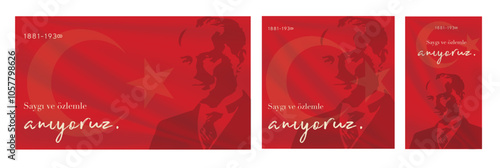 10 kasim commemorative date November 10 death day Mustafa Kemal Ataturk , first president of Turkish Republic. translation Turkish. November 10, respect and remember.