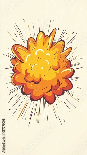 Bright explosion graphic illustrating an intense burst on a neutral background