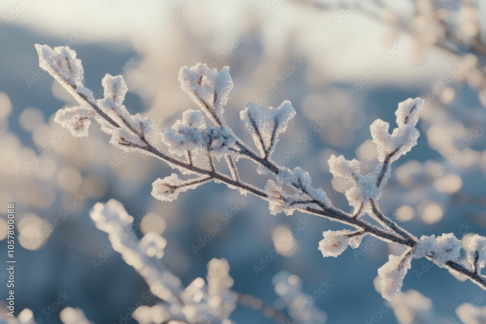 branches covered in snow and ice crystals branches covered in snow and ice crystals