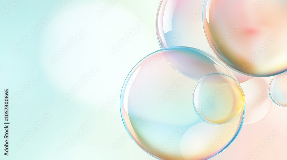 A close-up of colorful soap bubbles with a gradient pastel background. A close-up of colorful soap bubbles with a gradient pastel background.