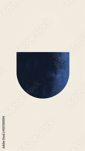 Abstract geometric design with blue and cream shapes on a light background