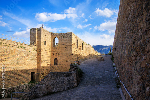 view of kyrenia castle in the middle of the sea, cyprus