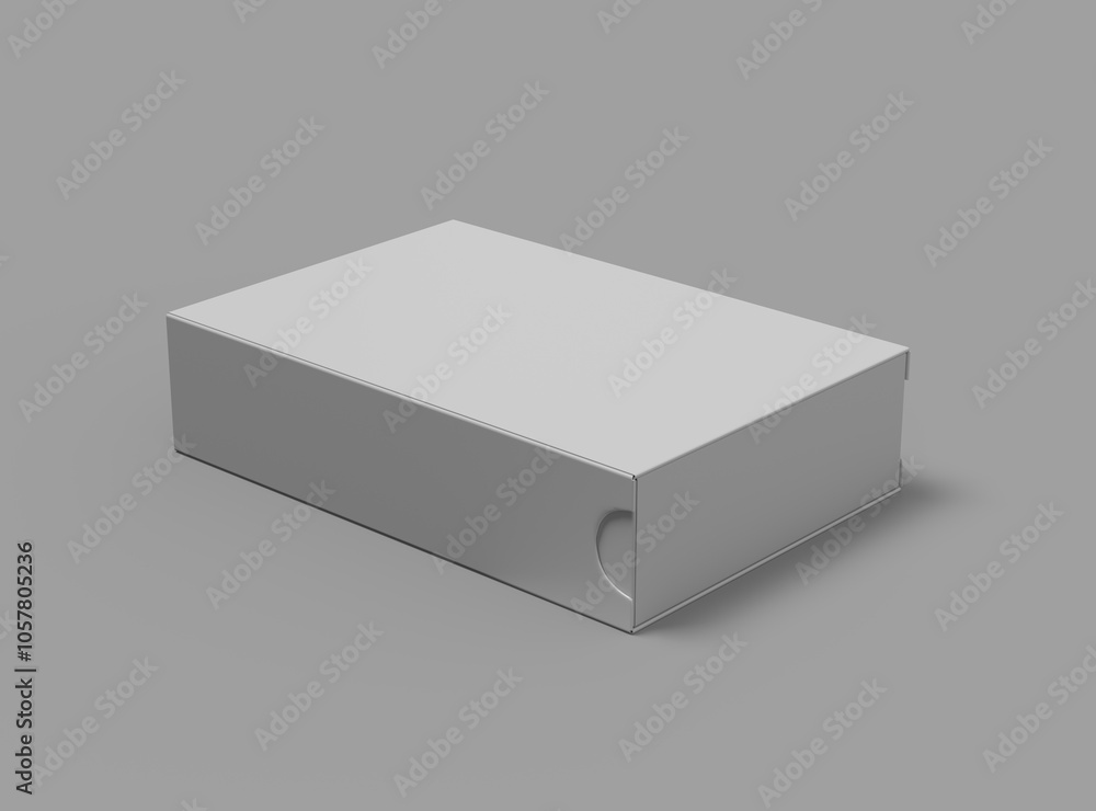 Render of a rectangular sliding drawer box on a light background Render of a rectangular sliding drawer box on a light background