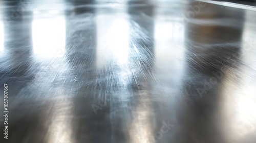 A stainless steel texture background with a shiny surface.