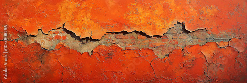 Textured Surface of Cracked Orange Paint