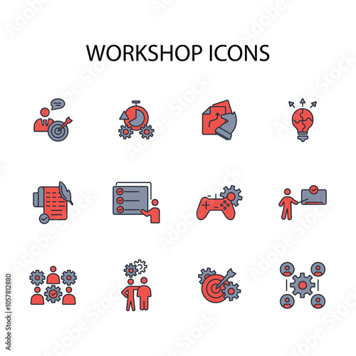 Workshop icon set.vector.Editable stroke.linear style sign for use web design,logo.Symbol illustration.