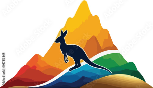 Kangaroo Illustration vector design, Kangaroo logo and icon Design