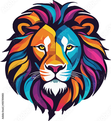 Colorful Lion  vector design, Lion Illustration vector design, Lion logo and icon Design photo