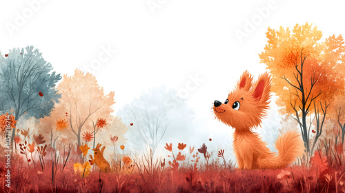 A Fun and Playful Portrait of an Amusing Dog in a Vibrantly Whimsical Park Ambience
