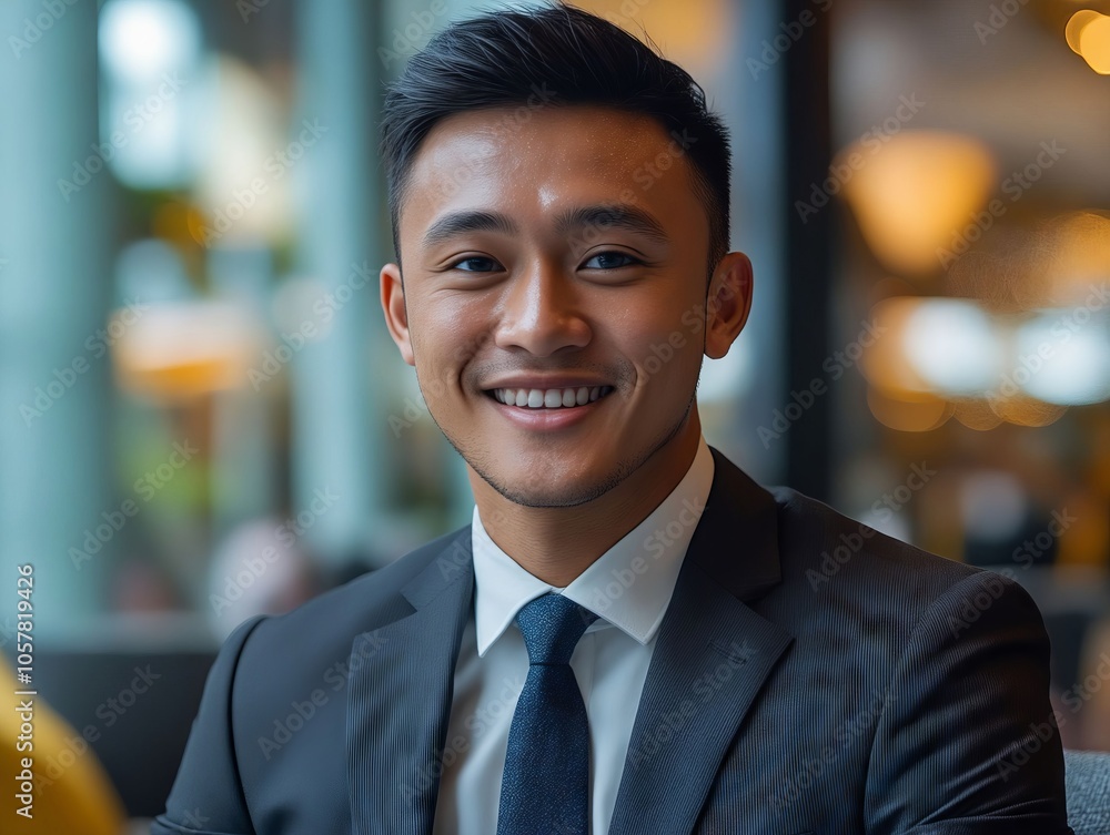 A man in a suit and tie smiles at the camera A man in a suit and tie smiles at the camera