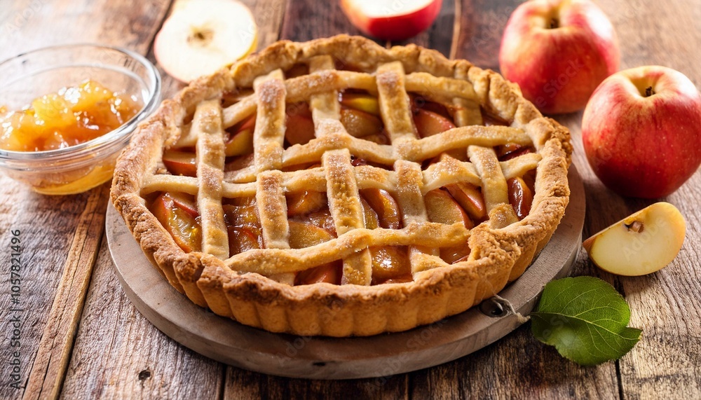 apple crostata, AI generated apple crostata, AI generated