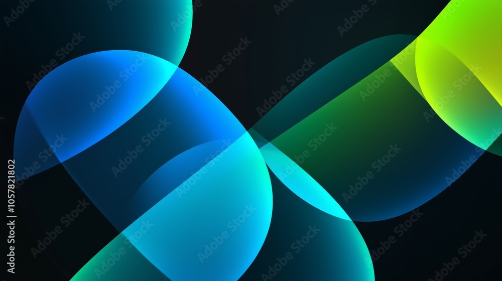 Minimalist abstract background with blue and green gradient shapes on black. Minimalist abstract background with blue and green gradient shapes on black.