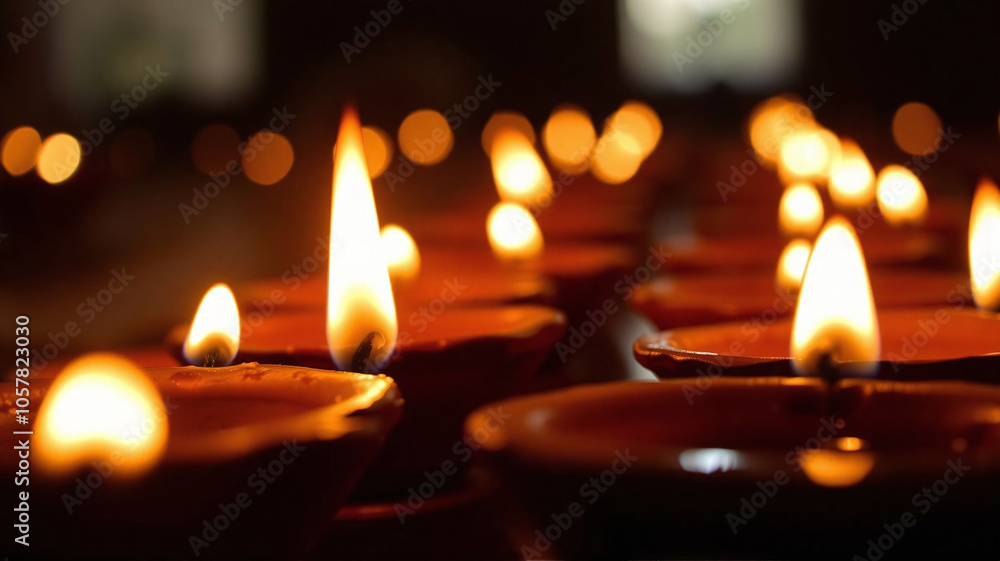 Candles burning brightly during a festive evening celebration in an indoor venue Candles burning brightly during a festive evening celebration in an indoor venue