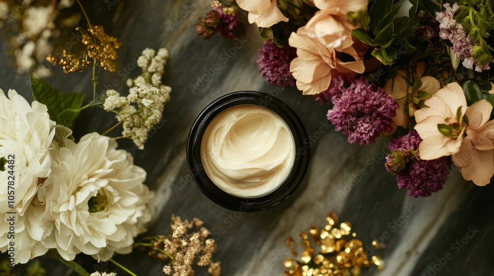 A luxurious facial moisturizer with a rich, creamy texture, combined with the scent of gold and fresh flowers, reflecting the essence of self-care. A luxurious facial moisturizer with a rich, creamy texture, combined with the scent of gold and fresh flowers, reflecting the essence of self-care.