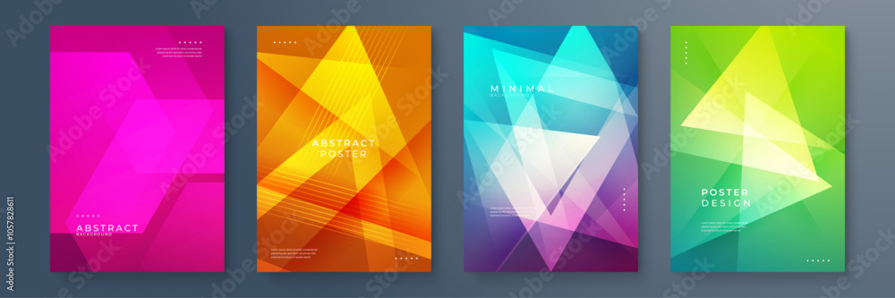 Modern Abstract Posters with Vibrant Geometric and Gradient Designs