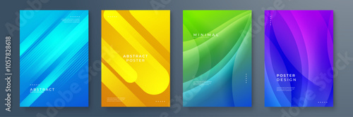 Colorful Abstract Poster Designs With Geometric and Minimalist Patterns