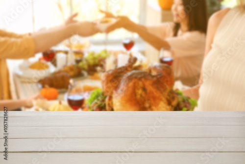 Empty table and friends hav...