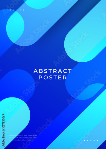 Abstract Gradient Poster with Circular Geometric Shapes. Modern abstract poster featuring circular geometric shapes