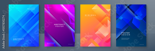 Modern Abstract Poster Designs with Gradient Colors. Perfect for creative projects, branding, or art displays. Ideal for modern design aesthetics and digital art