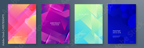 Colorful Abstract Poster Designs With Geometric and Minimalist Patterns