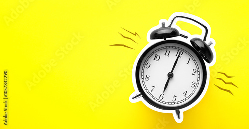 Alarm clock on color backgr...