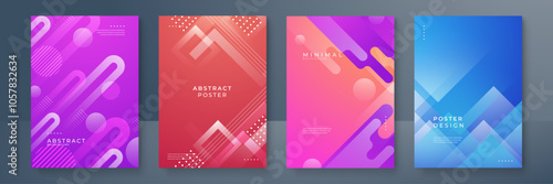 Colorful Abstract Poster Designs With Geometric and Minimalist Patterns