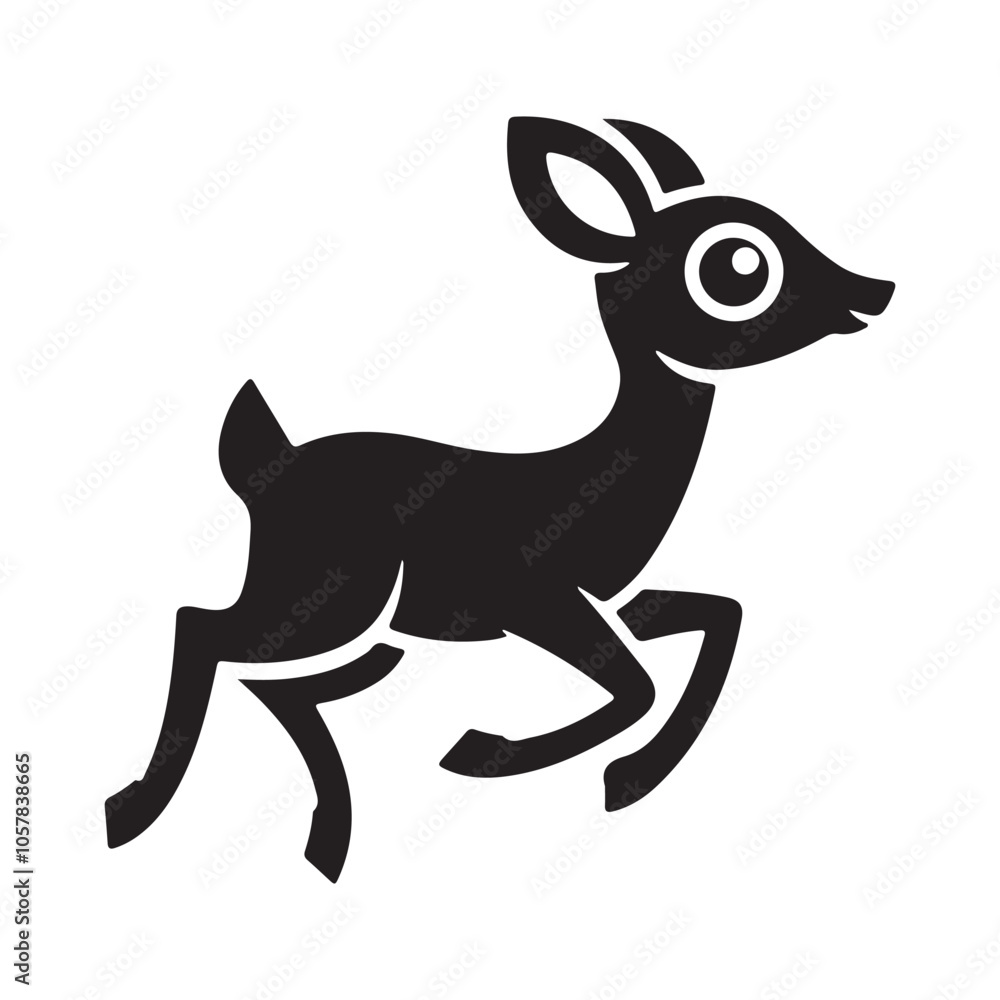 Running deer silhouette minimalist vector illustration. Running deer silhouette minimalist vector illustration.