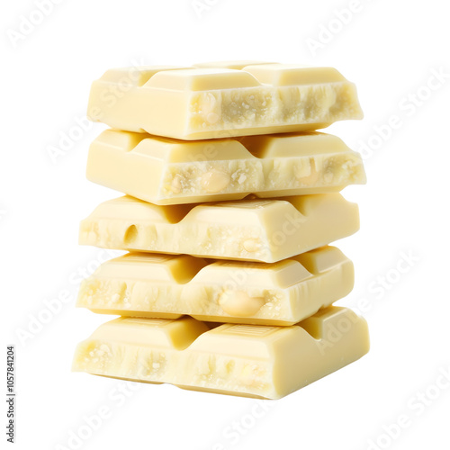 Stack of milk chocolate isolated on white background 