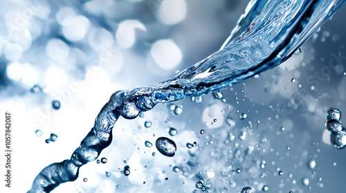 Wallpaper Mural Abstract Close-Up of Water Splashing with Bubbles Torontodigital.ca