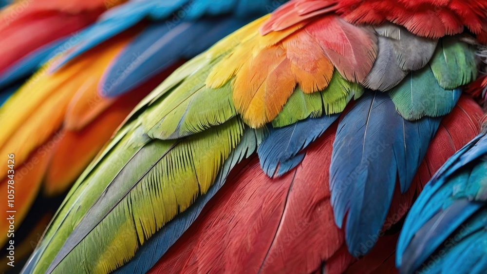 Obraz premium Closeup of a colorful parrot with feathers 