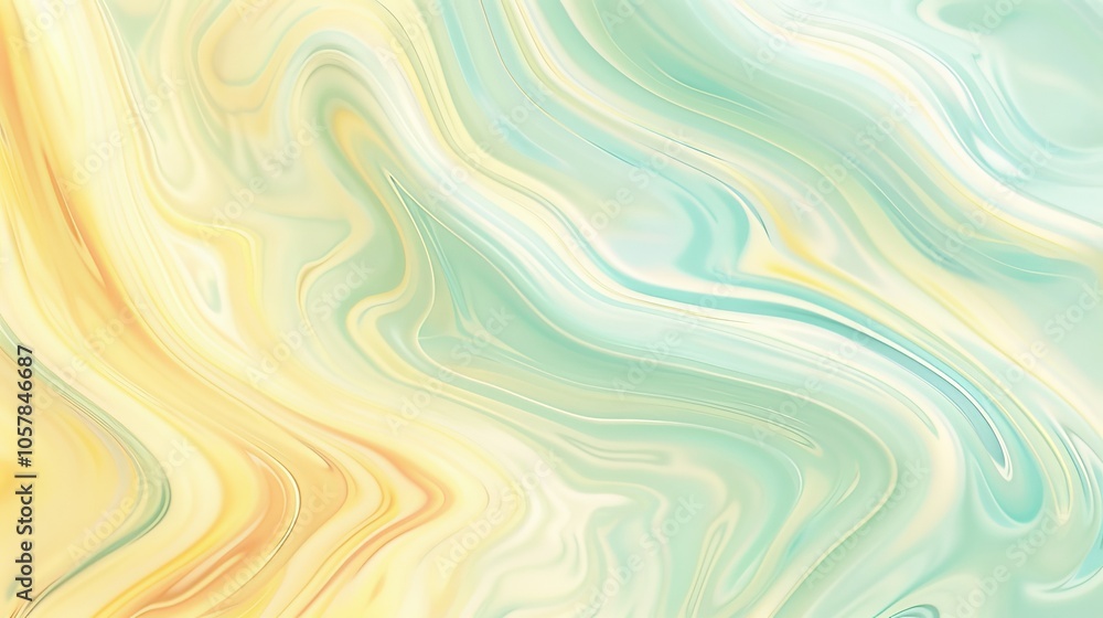 An abstract pastel background with swirls of baby blue, peach, and lavender