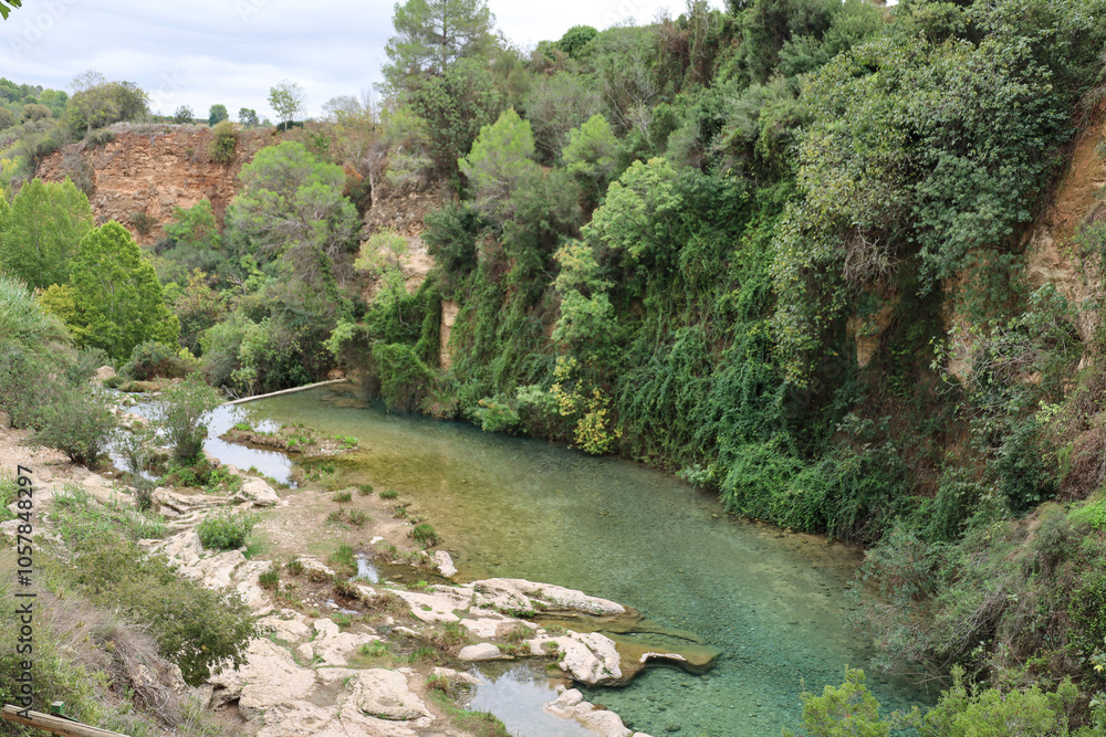 The Gorgo de la Escalera waterfall in Anna town The Gorgo de la Escalera waterfall in Anna town