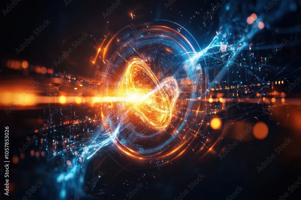 Quantum Energy Pulsating in Digital Abstract Concept Quantum Energy Pulsating in Digital Abstract Concept