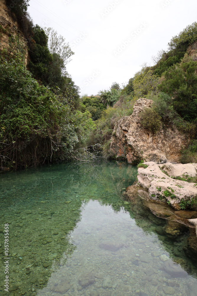 The Gorgo de la Escalera waterfall in Anna town The Gorgo de la Escalera waterfall in Anna town