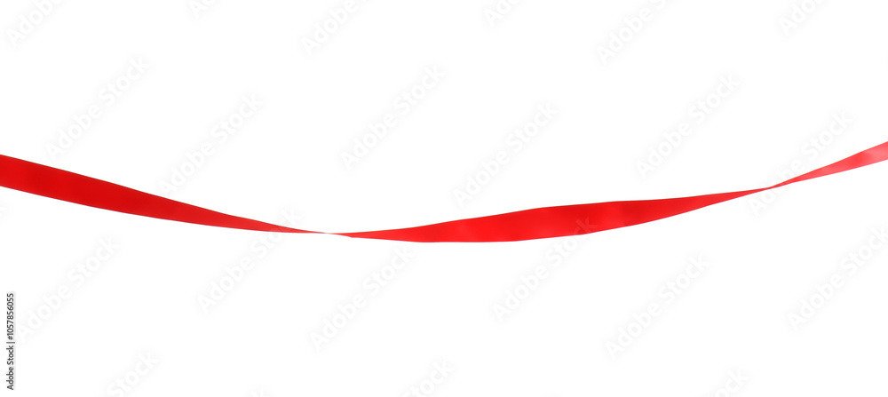 Finish. One red ribbon isolated on white Finish. One red ribbon isolated on white