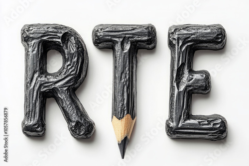 pencil artistry showcasing the letters rte in creative and artistic designs photo