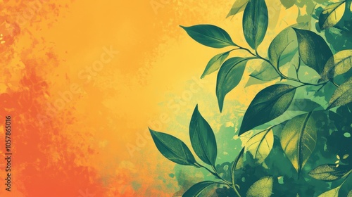 Vibrant Foliage Against a Warm Backdrop