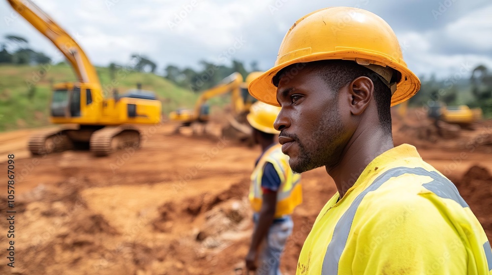 Investor watching workers clear land, preparing for new developments Investor watching workers clear land, preparing for new developments